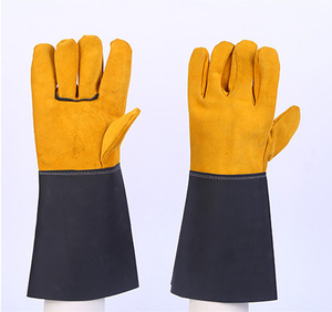 Vantrex Industries Hide Split Leather Breathable Four Seasons Needle Detection Working <b>Gloves</b> <b>Long</b> Cuff Welding Heat <b>Gloves</b> - Product Image 1