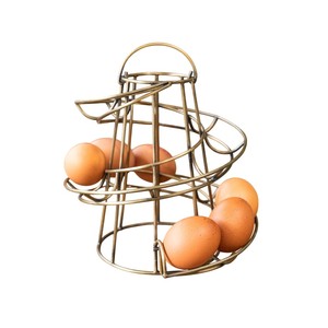 Rustic White Metal 6 <b>Egg</b> Holder Stand With Heart Handle Countertop Wire Storage Rack For Fresh Farmhouse <b>Eggs</b> Display Rack - Product Image 5