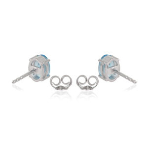 New Arrivals 925 Sterling <b>Silver</b> Natural Blue Topaz December Birthstone Fine <b>Studs</b> <b>Earring</b> For Everyday Wear - Product Image 6