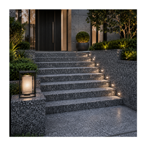 Dalle de pierre premium en granit gris acier, à veinage naturel délicat et base grise uniforme, pour surface de comptoir et architecture moderne - Product Image 1