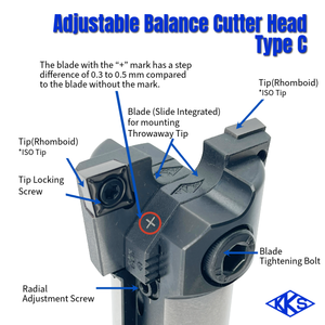 Japanese Two-Blade Boring Tool with Multiple-Blade Adjustment Rhomboid Tip for Crude <b>Machining</b> Dia.41-53 High Performance BT50 - Product Image 4