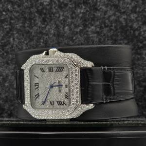 Reloj Mecánico Automático de Acero Inoxidable con Incrustaciones de Moissanita, Estilo Hip Hop - Product Image 3