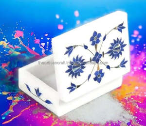 Boîte à bijoux artisanale en marbre naturel, fabriquée à la main, peinte à la main, traditionnelle, durable, décorative, pour femmes, mariage - Product Image 6