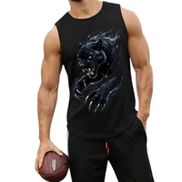Camiseta sin mangas para hombre, nueva, de calidad, con estampado de Pantera Negra, informal, deportiva, con cuello redondo, estilo urbano