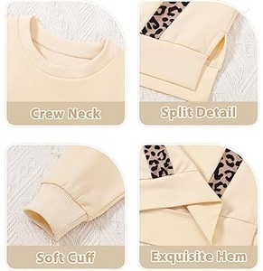 Último Diseño 2026, Conjunto Deportivo de 2 Piezas con Capucha para Niñas, Estampado de Leopardo con Lavado Ácido, 100% Algodón Felpa - Product Image 5