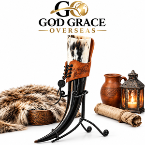 ชุดแก้วน้ำทำมือจากเขาควาย GOD GRACE OVERSEAS Viking รักษ์โลก ขัดเงาอย่างเป็นธรรมชาติ สไตล์เรียบง่าย ใช้เป็นแก้วดื่มหรือแก้วเปิดขวดได้ เหมาะสำหรับตกแต่งบ้าน - Product Image 5