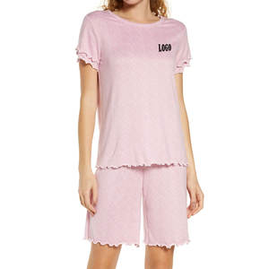 Crew Neck And OEM Service Design High Quality Designing Ladies Cool Summer <b>Twin</b> <b>Set</b> Lightweight Fashion <b>Set</b> Solid Color Design - Product Image 1