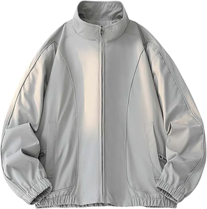 Blouson Moto Unisexe Col Mandarin Automne-Printemps, Service OEM, Fermeture Éclair Avant, 100% Polyester, Coupe Ample Coupe-Vent - Product Image 4
