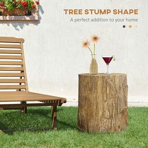 Tavolino Rotondo in Stile Moderno a Forma di Ceppo d'Albero per Interni ed Esterni con Finitura in Legno Naturale per Caffè e Tè da Salotto - Product Image 4