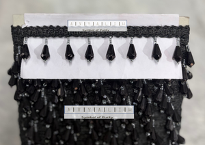 Adorno de Borlas con Pedrería Negra, Poliéster/Algodón, Bordado a Mano, Ecológico, Duradero, 3CM, para Manualidades, Textiles del Hogar y Prendas - Product Image 4