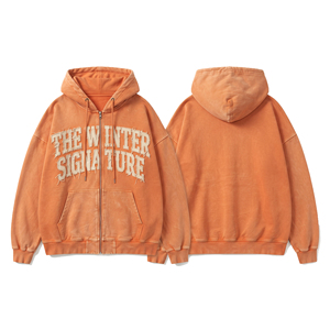 Oversized Heavyweight Distressed Embroidery Hoodie Men's Loose Fit Winter Streetwear Sweatshirts Hood <b>Top</b> Men - Product Image 6