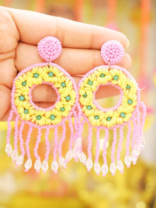 ต่างหูปักลูกปัดหลากสีสันสำหรับผู้หญิง สินค้าขายดี คอลเลคชั่นใหม่จากดีไซเนอร์ งานปักครอสติชและงานเย็บปักถักร้อย - Product Image 3