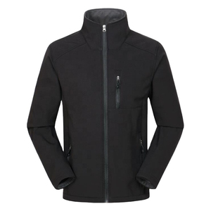 Custom Men's Navy Blue Softshell <b>Jacket</b> Stand Collar Waterproof Windbreaker <b>Fleece</b> <b>Lined</b> Casual Coat Outdoor Workwear Corporate - Product Image 3