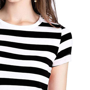 T-shirt pour femme, coupe moderne, léger et aérien, style décontracté, tendance, en mélange de coton peigné supérieur, toucher doux - Product Image 6