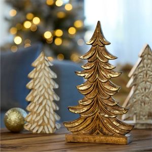 Sculpture de pin en bois de manguier sculptée à la main, rustique et naturelle, centre de table, ornement de bureau, artisanat de décoration de fêtes, pour grossistes - Product Image 1