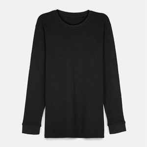 High Quality Men's Long Sleeve Breathable <b>Waffle</b> Weave High Street Style Solid Pattern Regular Fit T <b>Shirt</b> - Product Image 5