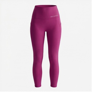 North Approach High Waist Full Length Yoga <b>Leggings</b> Ribbed Solid Seamless <b>With</b> <b>Pockets</b> Four-Way Stretch - Product Image 1