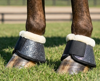 Protège-ongles de cheval haut de gamme et tendance, en tissu scintillant, rembourré en néoprène, avec sangle amortissante, personnalisable