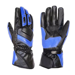 Lightweight Durable Comfortable Leather Motorbike <b>Gloves</b> Hand Grips <b>Touchscreen</b> Compatible Breathable Fabric Hook Loop Closure - Product Image 1