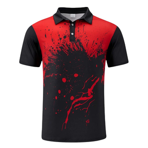 T-shirts de golf respirants en jersey anti-plis pour hommes, à manches courtes, avec broderie personnalisée et logo sur mesure - Product Image 3