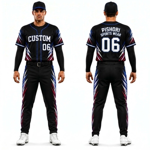 Custom Purple Men's 100% Polyester Baseball Uniform Sublimation Jersey Pants <b>Two</b> <b>Piece</b> Sports Team <b>Set</b> - Product Image 3