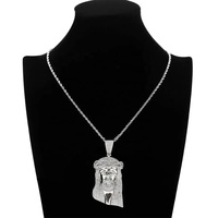 Collier Pendentif Personnalisé Hip Hop en Argent Sterling 925 Plaqué Or avec Diamants Moissanite et Motif Jésus pour Homme