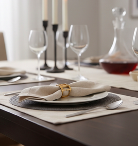 Anillo de Servilleta de Metal con Diseño de Letra Hueca Dorada Moderna, Perfecto para Decoración de Mesa y Bodas Elegantes - Product Image 2