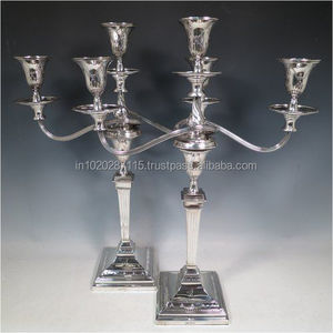 Candelabro de aluminio plateado de larga duración ideal para planificadores de fiestas, salas de banquetes y diseño de mesa de recepción - Product Image 5
