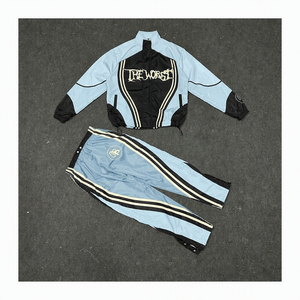Ensemble de survêtement coupe-vent deux pièces pour homme, veste de sport légère résistante à l'eau, pantalon de jogging, tenue décontractée pour la course à pied et l'entraînement - Product Image 3
