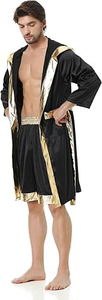 High Quality Boxing Robe With Hood <b>Red</b> Color Custom Design Wrestling Boxing Robe MMA Mai Thai Training Boxing Robe OEM - Product Image 5
