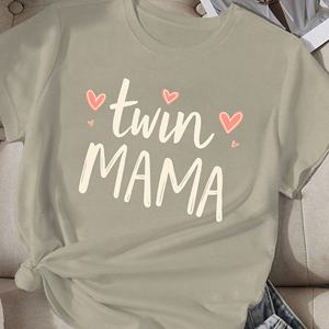 Twin MAMA T-shirt décontracté Comfit pour femme Tissu tricoté en polyester avec motif imprimé - Product Image 3