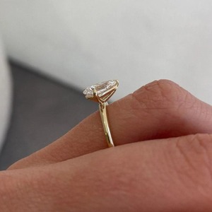 Pear Cut Moissanite Ring 925 Sterling Silver Gold Plated Two Stone Prong Set Engagement Wedding Jewelry Custom - Product Image 5