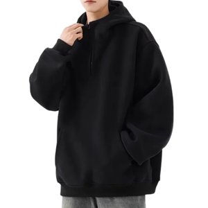 Vente en gros OEM : Sweat à capuche zippé en molleton de coton gris chiné pour homme, coupe oversize, respirant, idéal pour l'hiver - Product Image 2