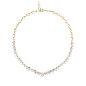 Colliers de luxe pour femmes en or massif 14 carats avec diamants de laboratoire taille ronde, personnalisables IGI OEM/ODM - Product Image 4