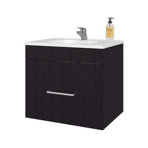 Mobile Bagno Sospeso Wengue con Un Cassetto e Lavabo Serie Elegant Story - Product Image 3