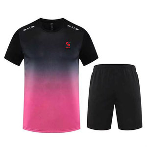 Ensemble de tennis professionnel 2 pièces pour homme, short, entièrement imprimé numériquement, logo, 100% polyester, respirant, durable, écologique - Product Image 1