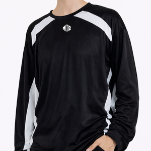 Camiseta Deportiva de Fútbol Americano de Manga Larga para Hombre, en Poliéster, con Paneles en Contraste, Ropa Deportiva, Logotipo Personalizado, Pedidos al Por Mayor OEM - Product Image 4