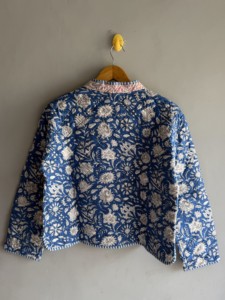 Chaqueta Acolchada para Mujer, Estampado Floral, Algodón, Manga Larga, Estilo Otoñal, Cierre de Botones, Largo Regular, Tejido de Tela, Regalo para Ella - Product Image 6