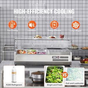 Stazione di Preparazione Refrigerata da Banco Elettrica 130 W in Acciaio Inox 304 con 1 Vasca 1 1/3 e 4 Vasche 4 1/6 - Product Image 2
