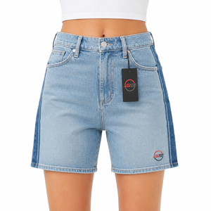 Shorts de Mezclilla Casuales para Mujer, Estilo Urbano, con Costuras Resistentes, Ajuste Cómodo, con Bolsillos - Product Image 1