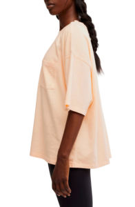 Wholesale Oversized Women's <b>Peach</b> Cotton T-Shirt Crew Neck Short Sleeve Loose Fit Printed Logo Jersey Breathable All Seasons - Product Image 5