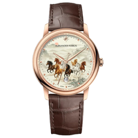 Montre automatique mécanique Alexander Ferros 9302R-26 38,5 mm Miyota 9015, boîtier en acier inoxydable, bracelet en cuir, résistance à l'eau 5 BAR