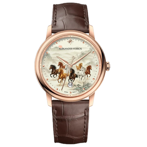 นาฬิกา Alexander Ferros รุ่น 9302R-26 ขนาด 38.5 มม. ใช้กลไกอัตโนมัติ Miyota 9015 ตัวเรือนสแตนเลส สายหนัง กันน้ำ 5 บาร์ - Product Image 1