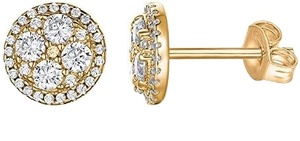 Topcarat Women's Trendy Gold-Plated Silver Earrings Zircon Stones for Party Wear or Gifts - Product Image 2