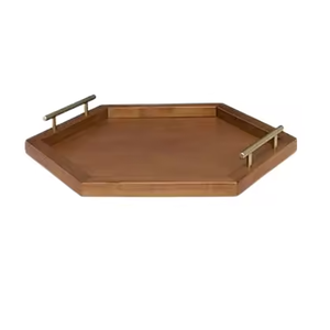 Bandeja de Servicio de Madera con Asa para Cubiertos, Diseño Elegante, Vajilla, Bandeja para Servir Alimentos, Perfecta para Ocasiones - Product Image 4