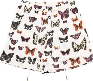 Pantalones Cortos Deportivos Unisex Amarillos con Cordón, Estampado Floral, Tejido de Punto de Poliéster/Algodón, Bolsillos, Diseño Personalizado - Product Image 3