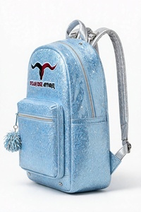 Waterproof Cheerleading Sparkle Backpack Girls <b>Glitter</b> PU Fashion Travel Bag Custom Team Logo OEM Softback Cheerleader Backpacks - Product Image 2
