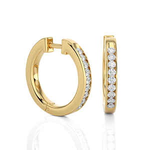Cautivadores Pendientes de Diamantes Halo, Chapados en Oro de 14K, Diamantes Cultivados en Laboratorio, Lujosos y Modernos, Regalo de Boda - Product Image 2