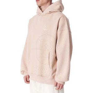 เสื้อฮู้ดดี้ผู้ชายสีพื้นทรงโอเวอร์ไซส์รุ่นใหม่ล่าสุด ผ้าฝ้าย ขายส่ง ราคาสมเหตุสมผล สำหรับขายออนไลน์ - Product Image 5