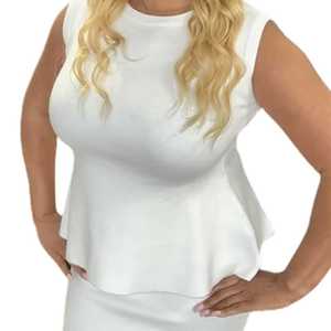 Ensemble 3 pièces en tricot pour femmes Jack and Jill, jupe élégante blanche avec haut cape, tenue formelle pour événements religieux, vêtements de boutique à la mode - Product Image 6